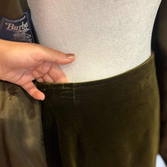 Burberry 1990’s RARE Green/Brown Velvet Blazer Classic Suit Jacket Set - Picture 9 of 12